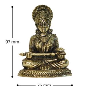 GYAN KI DEVI SARASWATI MAA IN DETAIL FINE BRASS IDOL